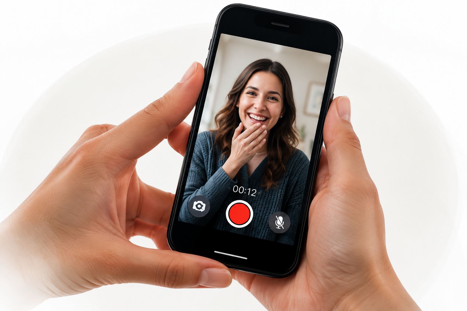 Recording a personal video message on a phone